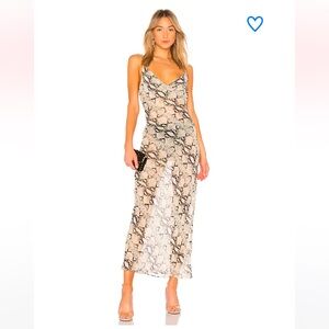 Superdown Dina Draped Maxi Dress - Snakeskin